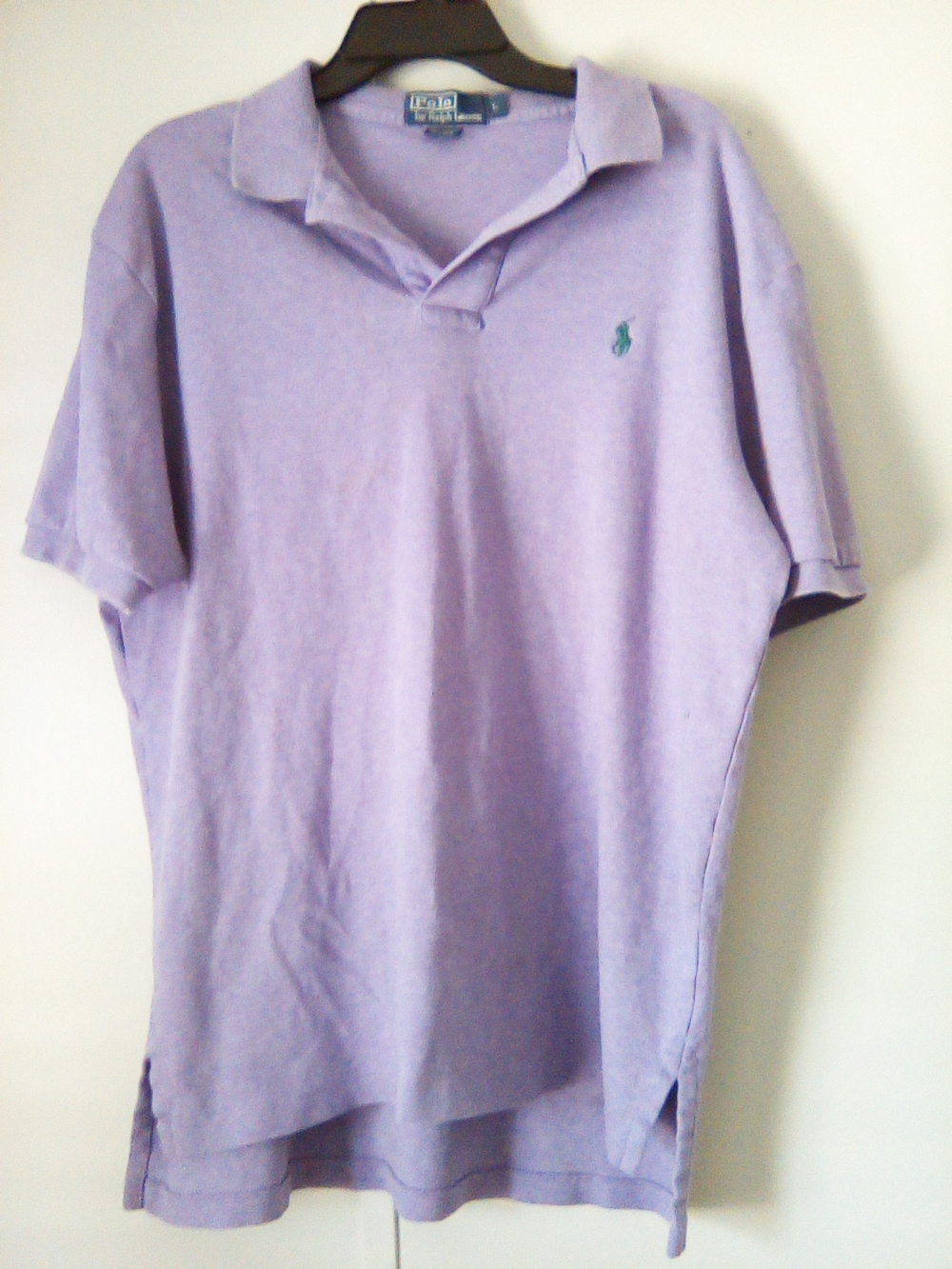 Ralph Lauren Men's Lavender Polo Shirt with Green Pony